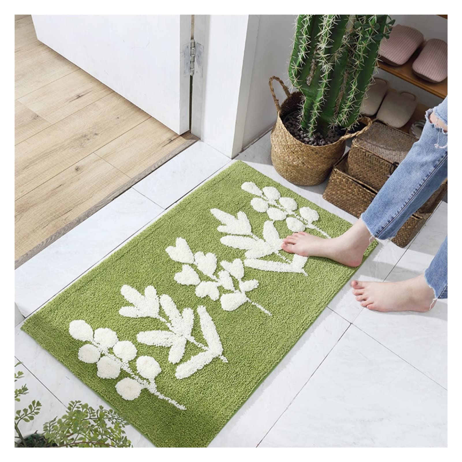 Tapis salle de bain bambou pour recréer une ambiance spa d'hôtel dans vos toilettes