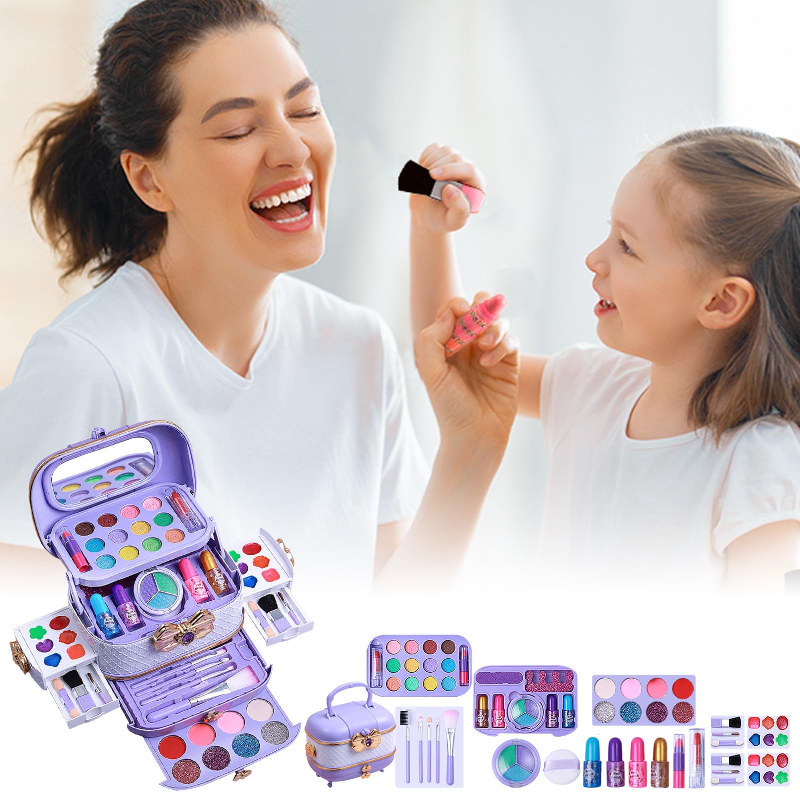 Princess Toys - Set di trucchi per bambini, giocattolo lavabile per | bambine, set di cosmetici realistici - Pretend Play 57X, set di cosmetici per bambini, sicuro e lavabile, per giochi di compl