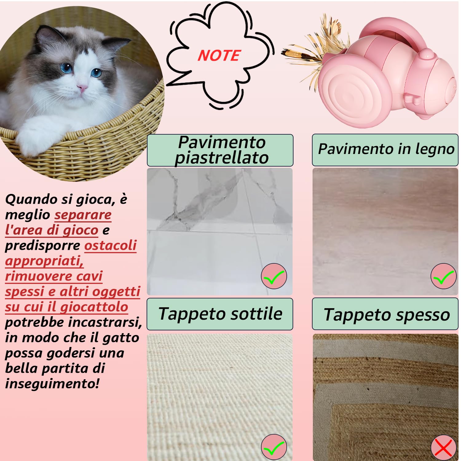 Peticularz Giocattolo interattivo per interni per gatti, giocattolo a sfera automatico, gioco di intelligenza per gattini, intrattenimento e stimolazione del movimento ideale, giocattolo per animali