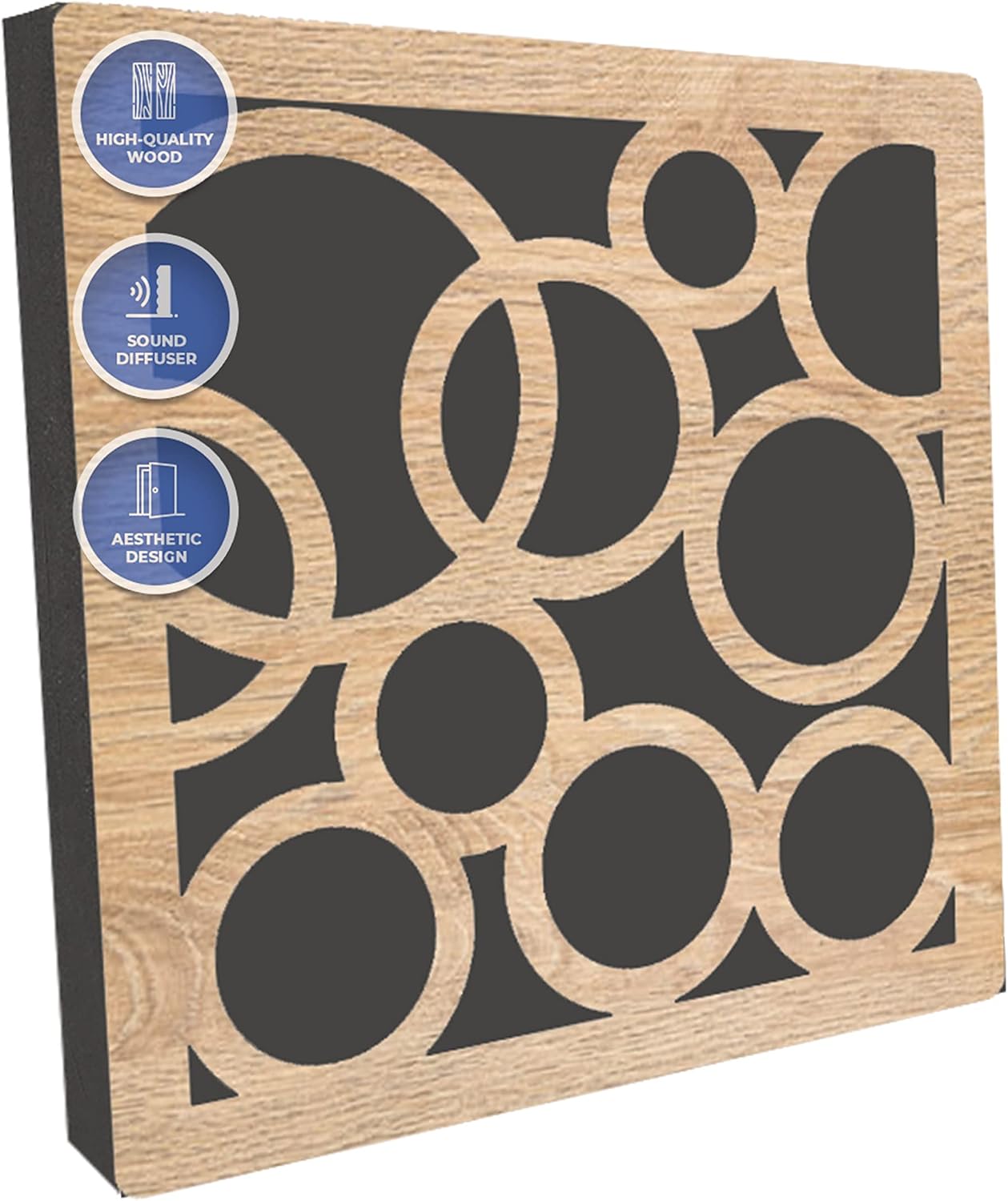 Arrowzoom Wooden Acoustic Diffuser Orbit 11.5x11.5x0.4 in AZ1307