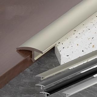Floor Edge Trim, T-Shaped Transition Strip Thickened Material for Enhanced Durability Waterproof and Moisture-Resistant Length: 2.7 Meters Tile and Wood Floor Seam Finishing Strip(C)