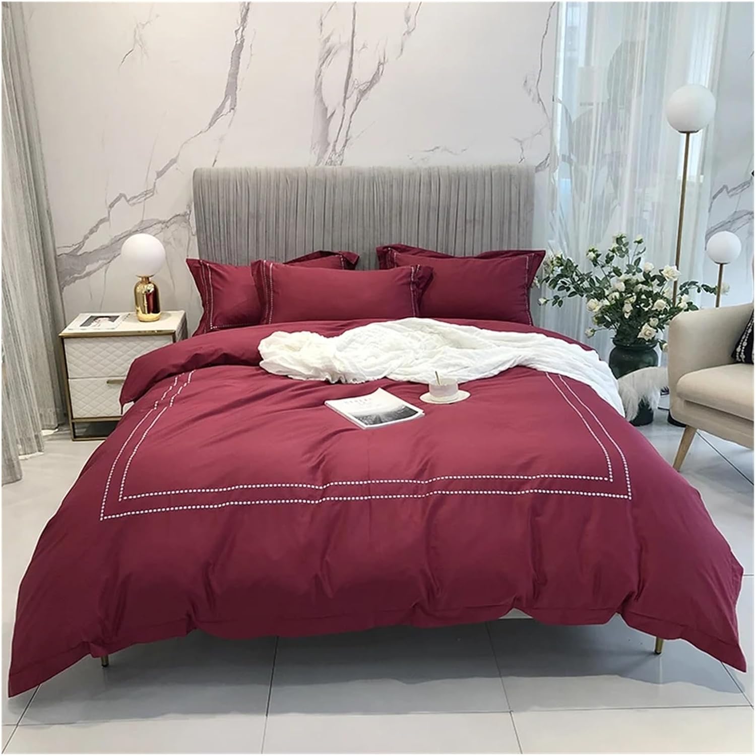 Black Bedding Set King Queen Size Bed Linen 600TC Egyptian Cotton Embroidery bedlinen Duvet Cover Bed Sheet Set Pillowcases,Bed