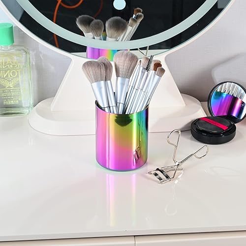 Miniatura 4 de Portavasos de acero inoxidable para lápices, organizador de escritorio, estilo nórdico, escritorio para bolígrafo, taza simple, organizador de