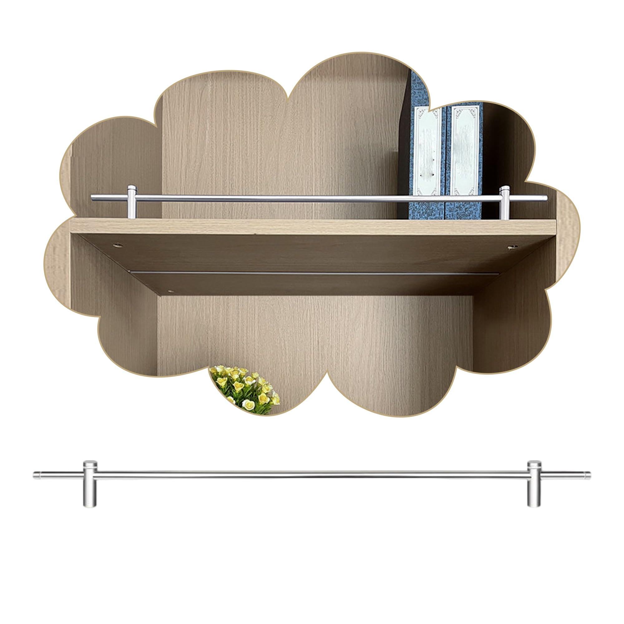 NIUSABOU Aluminum Shelf Guard, Aluminum Alloy Shelf Guard Rail for Wood Shelves Multicolor Multiple Sizes(Silver,40in/102cm)