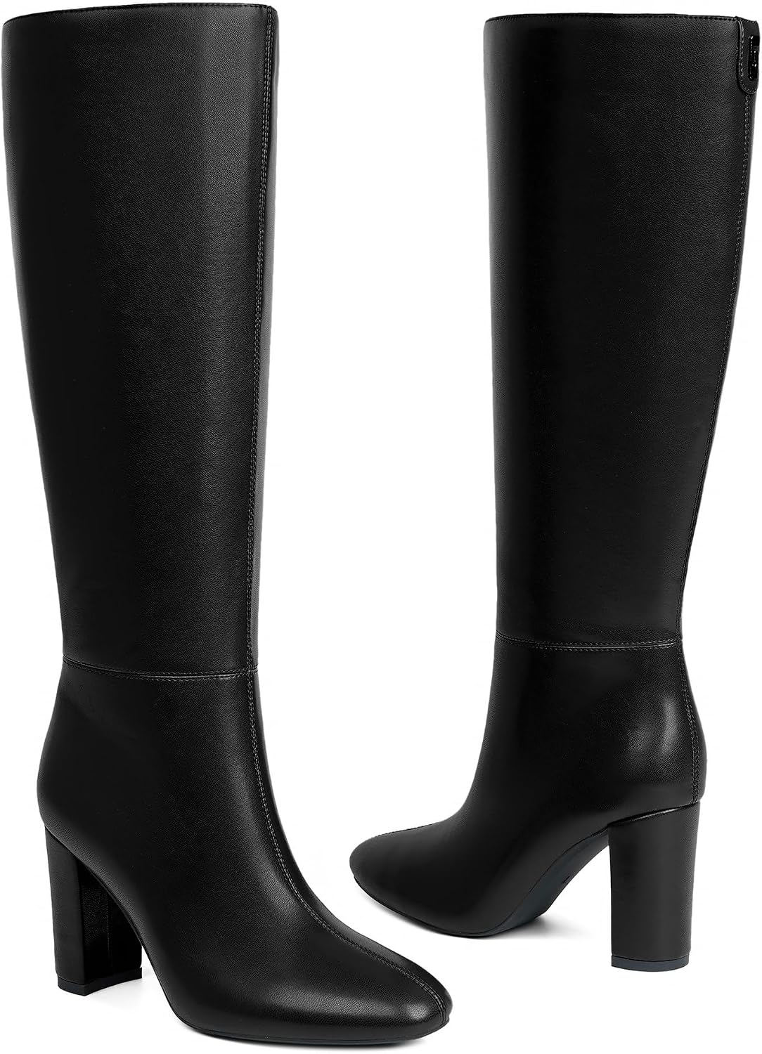 Modatope Knee High Boots for Women Chunky Heel Rounded Toe Tall Boots image 5