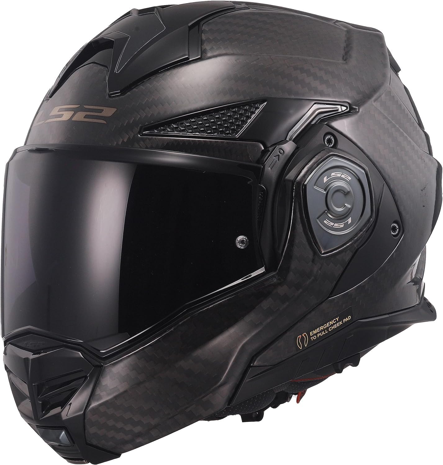 LS2 Helmets Casco Advant X Carbono Brillo Modular con Sun Vision (XL 61/62)