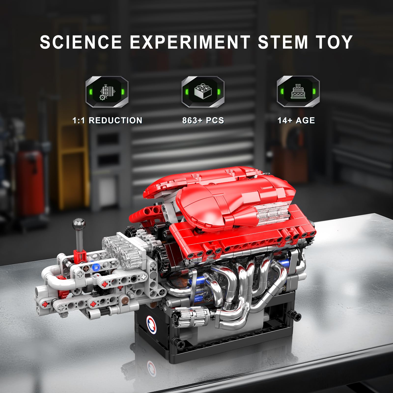 Mould King 10226 V12 Engine Building Toy – Build Your Own V12 Engine ...