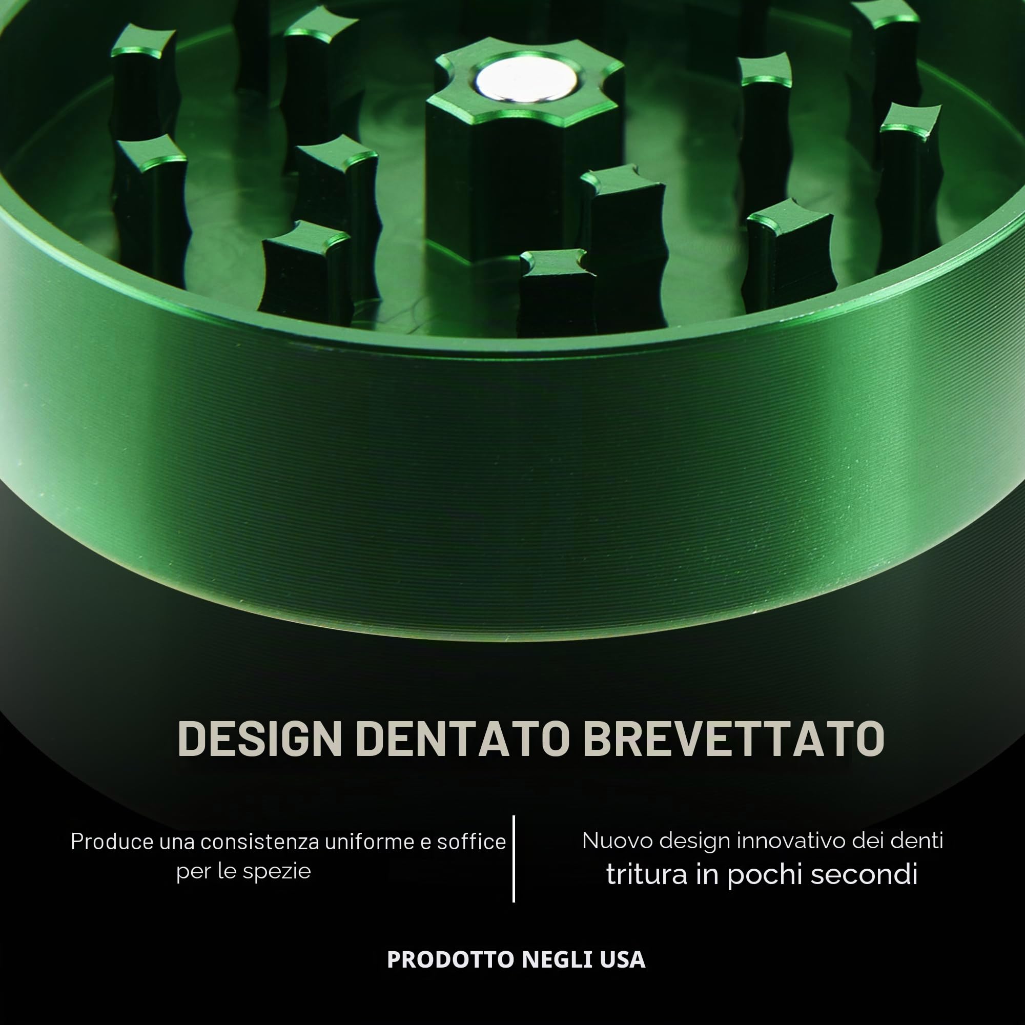 Santa Cruz Shredder Macinino in metallo per erbe aromatiche con parte superiore zigrinata per una presa più forte, 3 pezzi, grande, 6,9 cm, verde