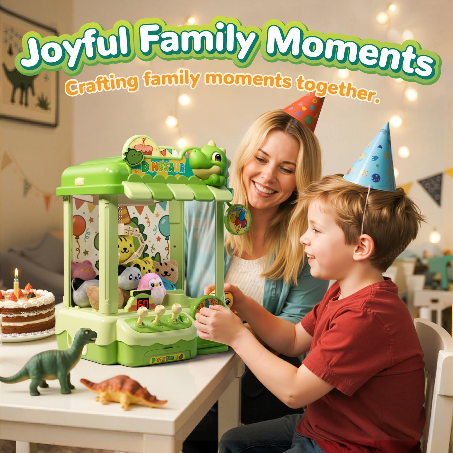 Amazon.com: Joyfox Dinosaur Claw Machine for Kids, Dino Arcade