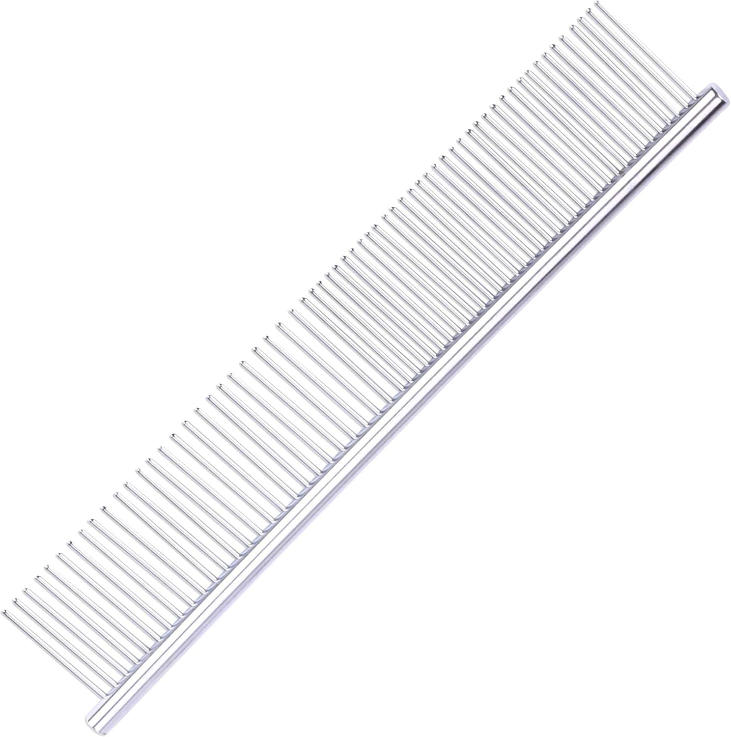 2in1 Pet Stainless Steel Grooming Comb,Dog Cat Comb Tool,7 1/2" * 1 1/3" Pet Combs