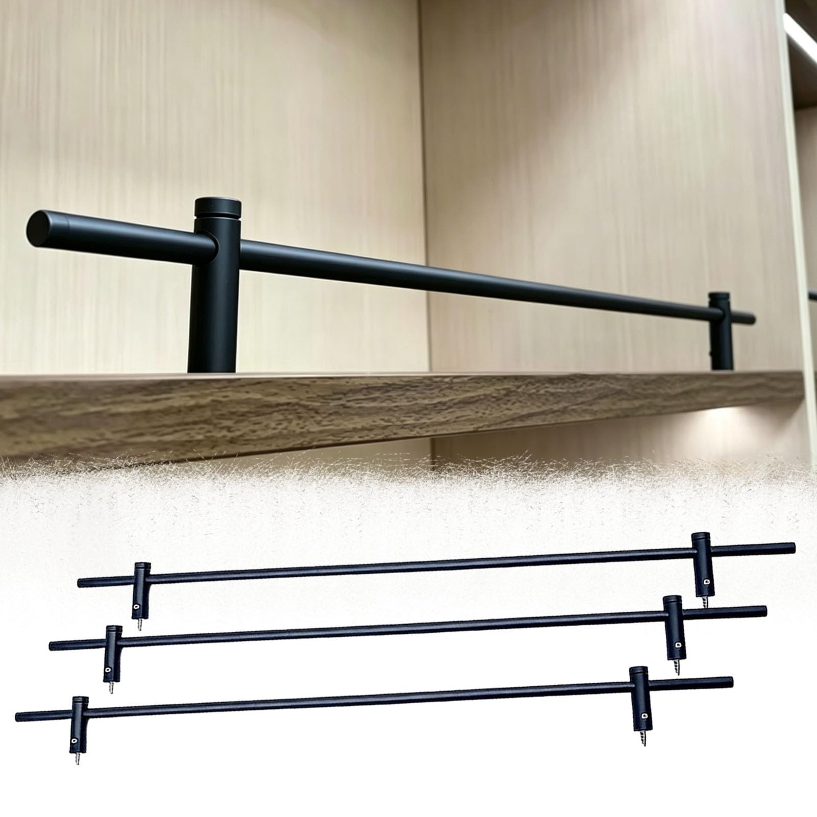 Barre de sécurité minimaliste pour meuble de rangement et étagère de salle de bain suspendue
