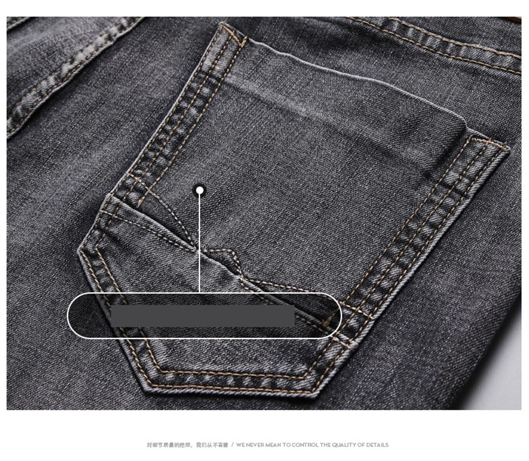 Vogrtcc Jeans da Uomo Pantaloni in Denim Elasticizzati Regolari Dritti retrò