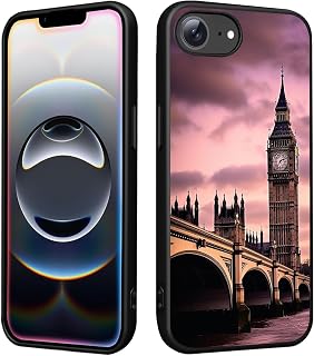 Designed for iPhone 16e Case - Slim Silicone Cover with [Soft Anti-Scratch Microfiber Lining] Shockproof Drop Protection Case for iPhone 16e 6.1", London Landmark Westminster Bridge Big Ben