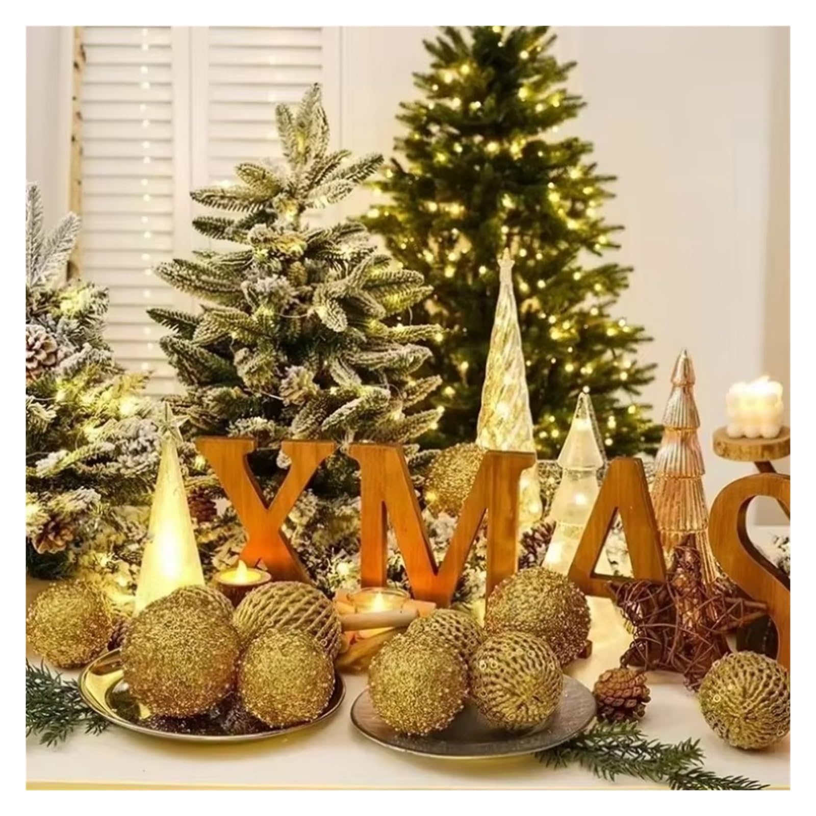 Palline Di Natale Ornamenti for palline di Natale da 10 cm Decorazioni natalizie infrangibili Palline for albero for for feste nozze 8 Sospeso(White,10cm-6pcs)