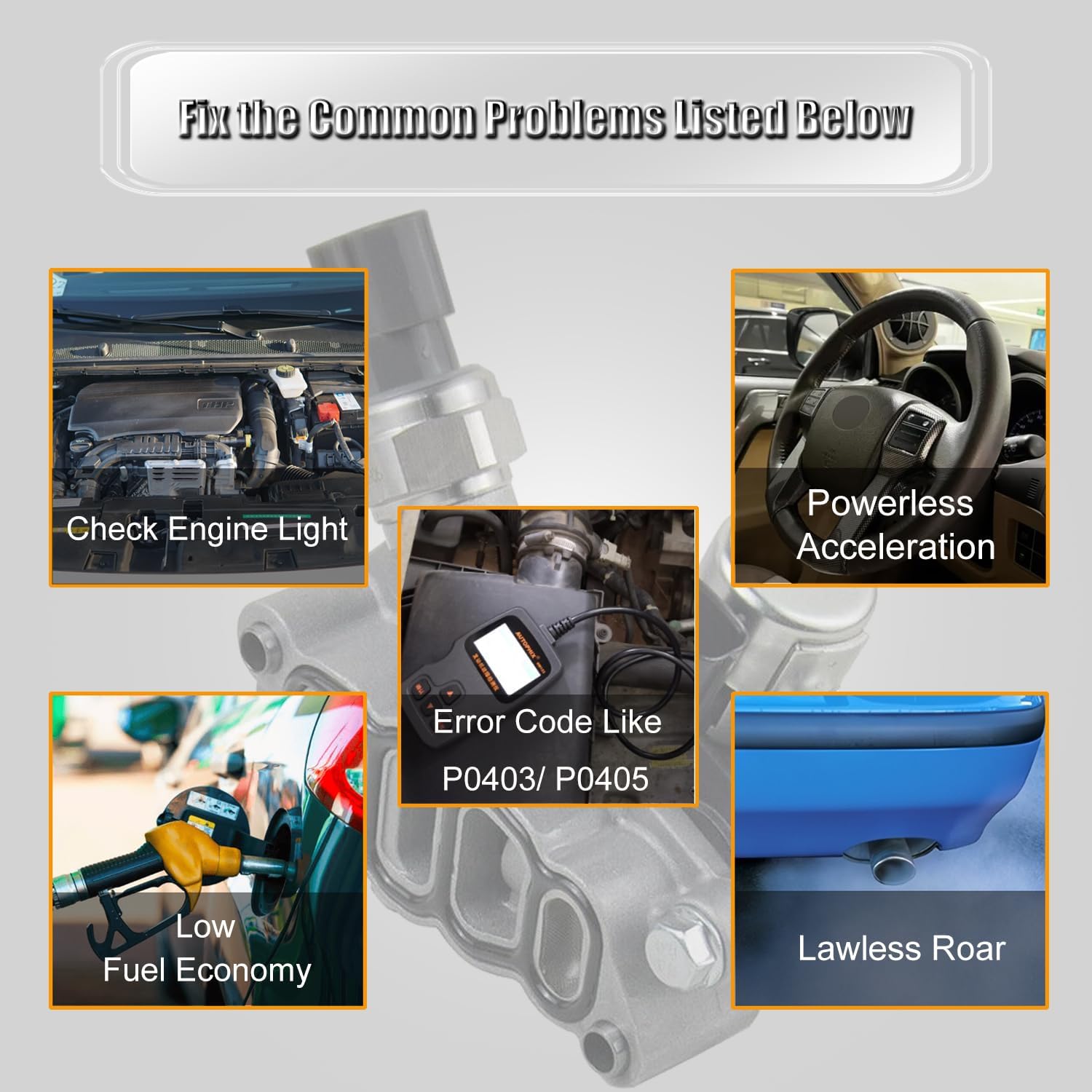 15810-RKB-J01 Intake & Exhaust Engine Variable Valve Timing (VVT) Solenoid Fits for 2005-2008 H-onda Accord, for Odyssey, for pilot 3.0L 3.5L, Oil Control VVT Valve Replaces OE# 15810RKBJ01, 918-078