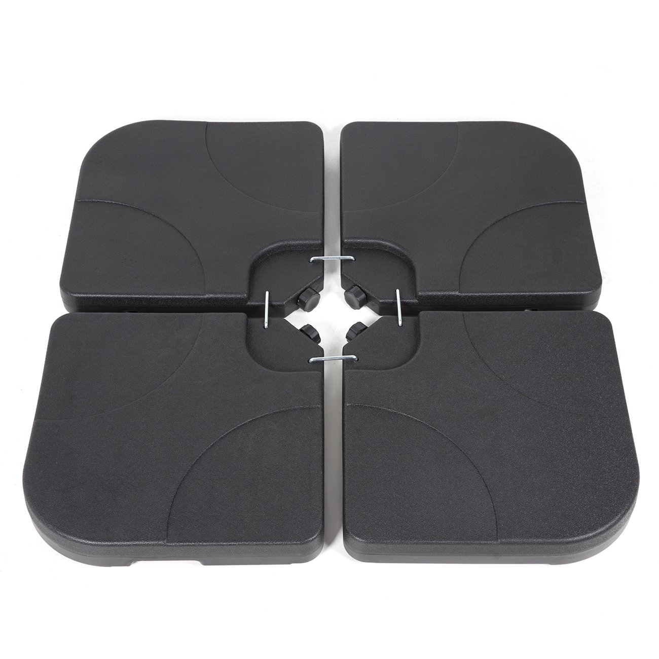 Sekey Pieds de parasols,Base remplissable d'eau et remplie de Sable,80-100kg, 100 x 100 cm, Noir