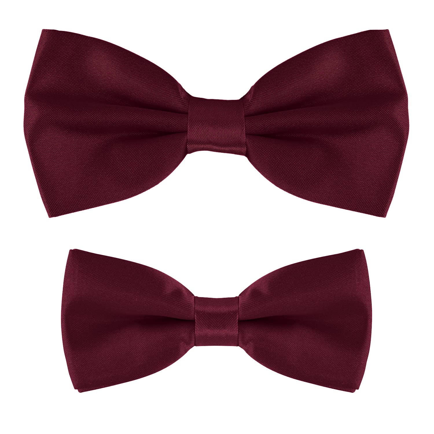 MASADA Father & Son matching set of bowties, pre-tied and smoothly adjustable - Bordeaux