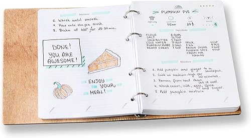 Miniatura 5 de Páginas de recetas en blanco A5 para escribir (7.5 x 6 pulgadas) - Libro de cocina de 80 hojas