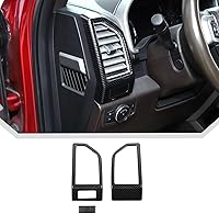 Vista 2 de 2 unids/set de cubierta de ventilación de aire acondicionado para Ford F150 2015 2016 2017 2018 2019 2020 Accesorios interiores (fibra de carbono)