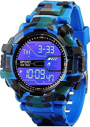 Eloquence Smart Digital Wrist Watch for Men, Women, Boys and Girls with Back Light - Blue