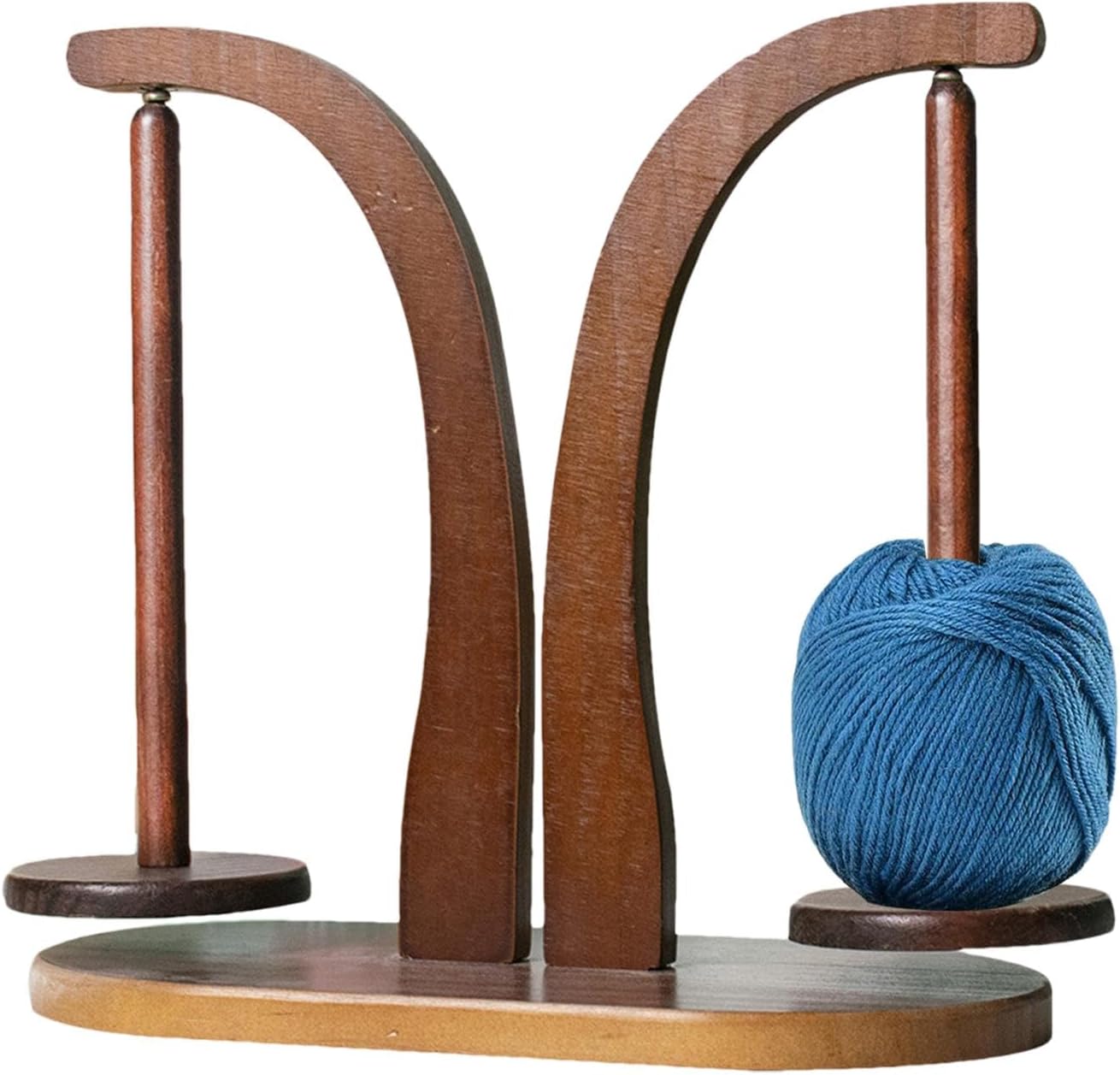 Wood Yarn Holder for Knitting and Crocheting | Magnetic Yarn Ball Holder with Anti-Slip Pads,Yarn Holder Spinner for Crafts,Wooden Yarn Spinner for Crochet Well, Gifts for Knitting Lovers