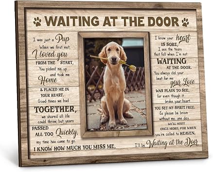 Dog Memorial Wooden Frame - Pet Photo Frame 8x10 with Meaningful Quote, in Loving Memory of Pup - Dog Loss Bereavement Keepsake, Wall Hanging, Table Decor - Sympathy Gifts for Pet Lover