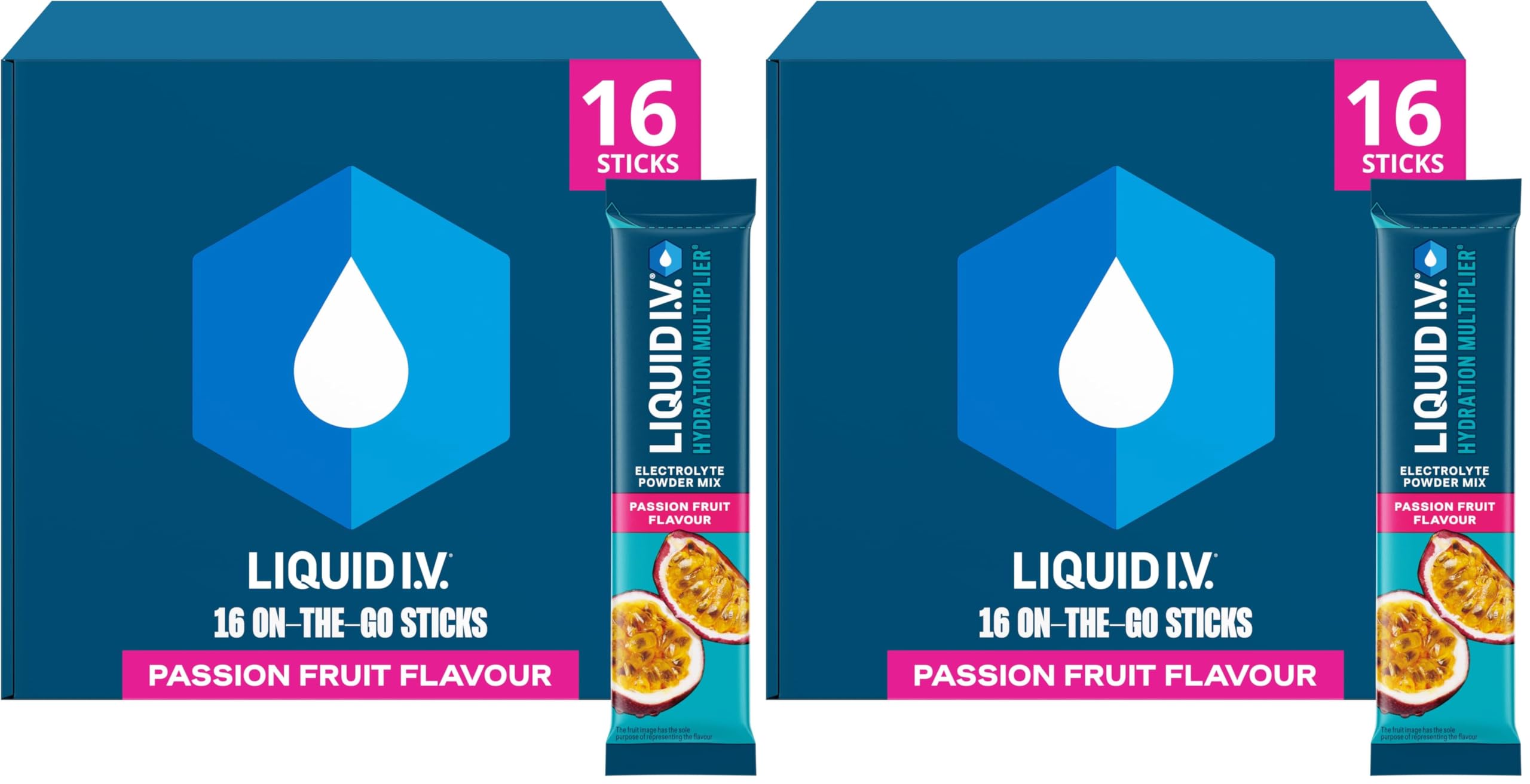 Liquid I.V. Hydration Multiplier Electrolyte Powder Mix, Passion Fruit Flavour, Electrolytes with 7 Vitamins & Minerals for Fast Hydration & Energy, Vegan and Gluten Free, 16 Sachet Sticks — view 16