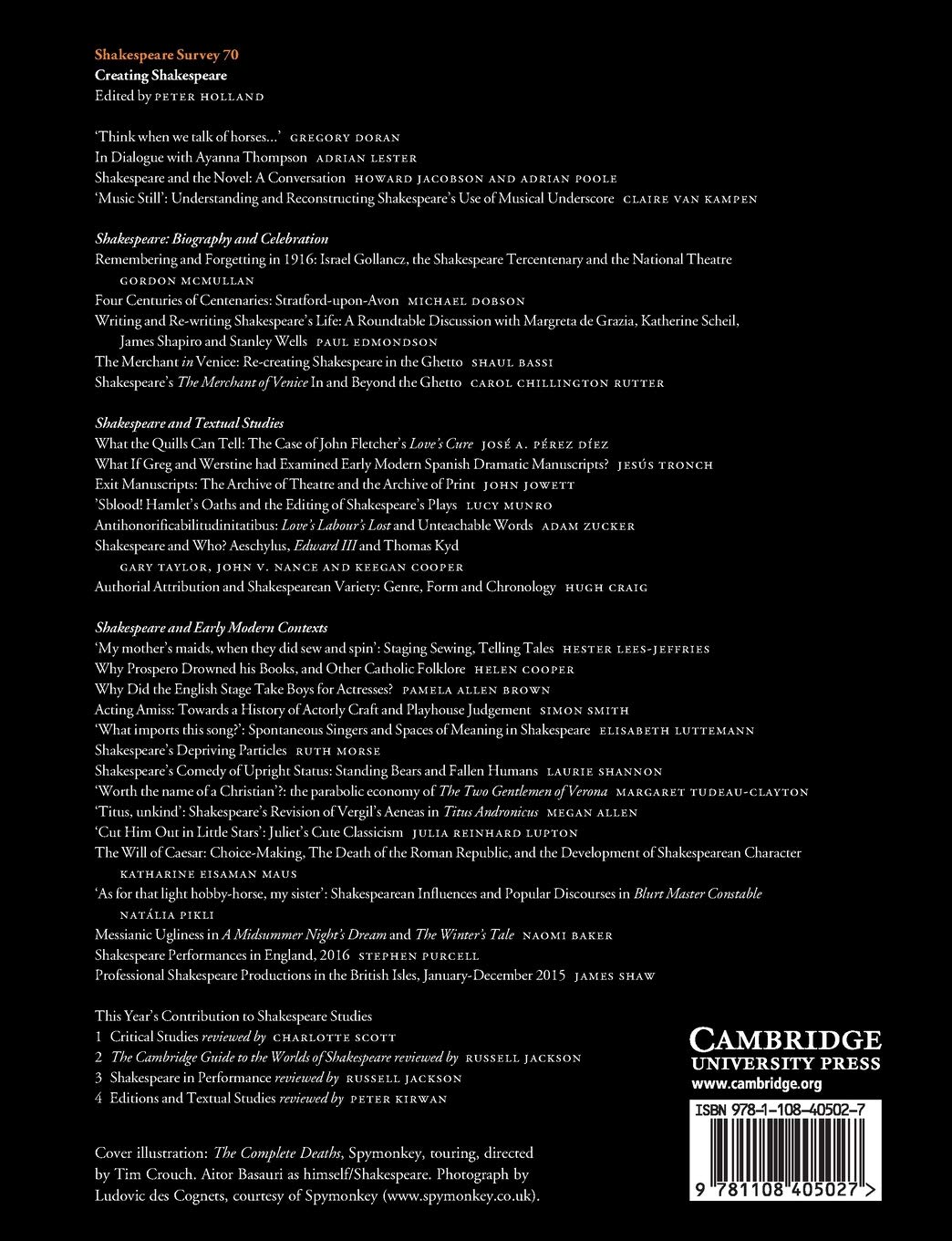 Shakespeare Survey 70 (Shakespeare Survey, Series Number 70)