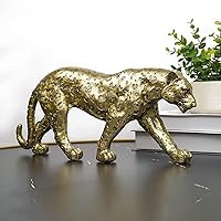 Vista 6 de Estatua de Guepardo Polyroyal para Decoración del Hogar, Estatua de Leopardo de Resina, Guepardo Sentado, Figurilla para Escritorio, Adorno de Mesa