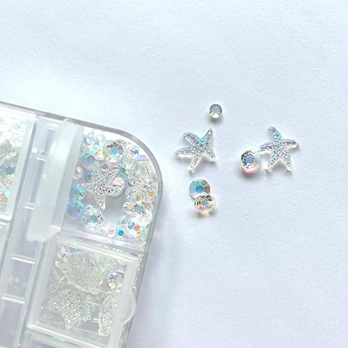 Miniatura 5 de Diamantes de imitación para arte de uñas, mariposas, conchas de alce, lazos, osos, diamantes de cristal de cristal AB, gemas de metal AB, piedras