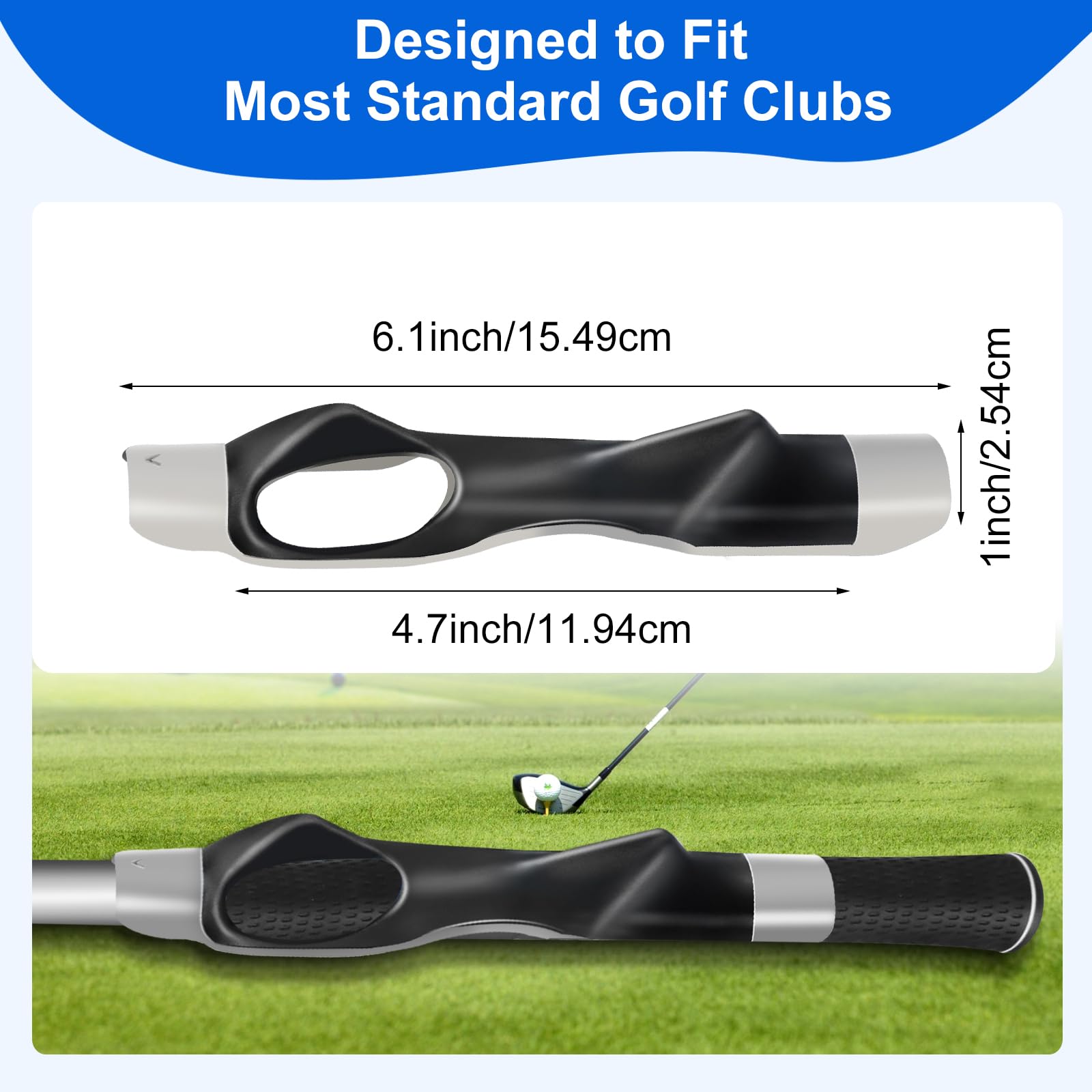 Yutronel Golf Swing Trainer, Golf Training Aid - Adjustable Grip Trainer for Correct Hand Position, Left/Right Hand Golf Training Attachment for Hand Positioning, Golf Club Grip Kit(Gray)