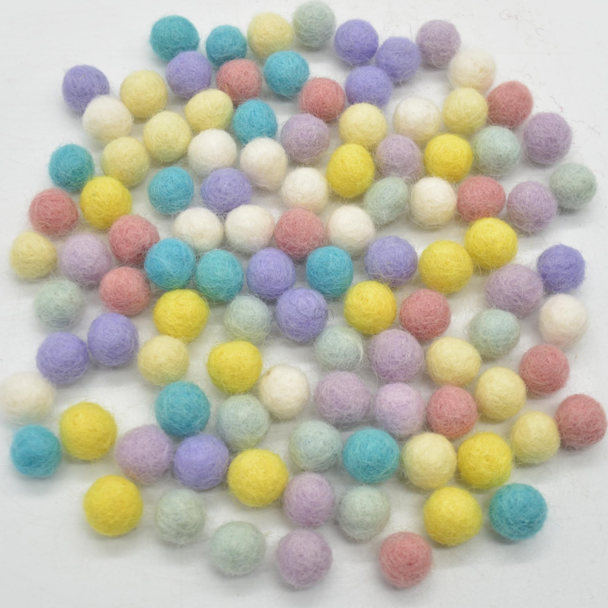 100% Wool Felt Balls 1cm - 100 Count - Assorted Easter Colours