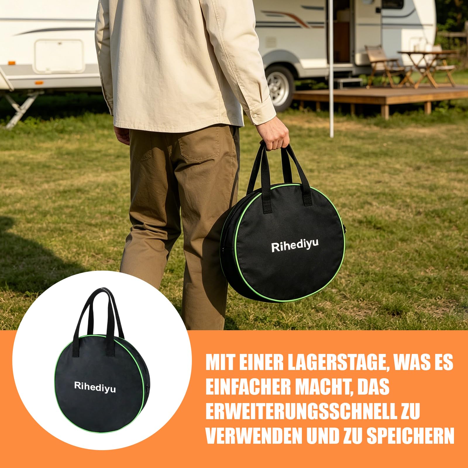 CEE Verlängerungskabel 25m - Robustes Wohnwagen Kabel, 16 Ampere 240V Campingkabel - Gut Sichtbares Orangefarbenes - Camping Stromkabel Ideal für Wohnmobil (25 Meter)