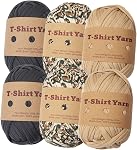 Vaveren 6 Pack Knitted Yarn T-Shirt Yarn 196 Yards Total Length Soft Fabric Cloth Yarn Chunky Yarn for Craft Bags DIY Handicraft Knitting Supplies, Set A