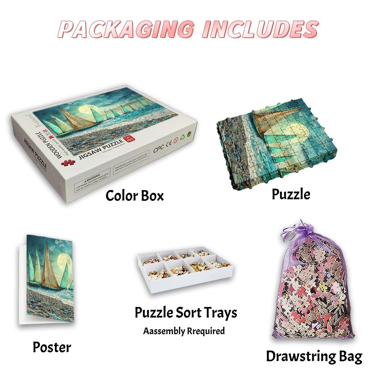 Puzzle 2000 Pezzi Barca, Puzzle Spiaggia per Adulti, Puzzles in Legno Intrattenimento Creativo, Divertimento, Puzzles Educativi Classici con Confezione di Alta Qualità Idea Regalo Donna Decor -2758