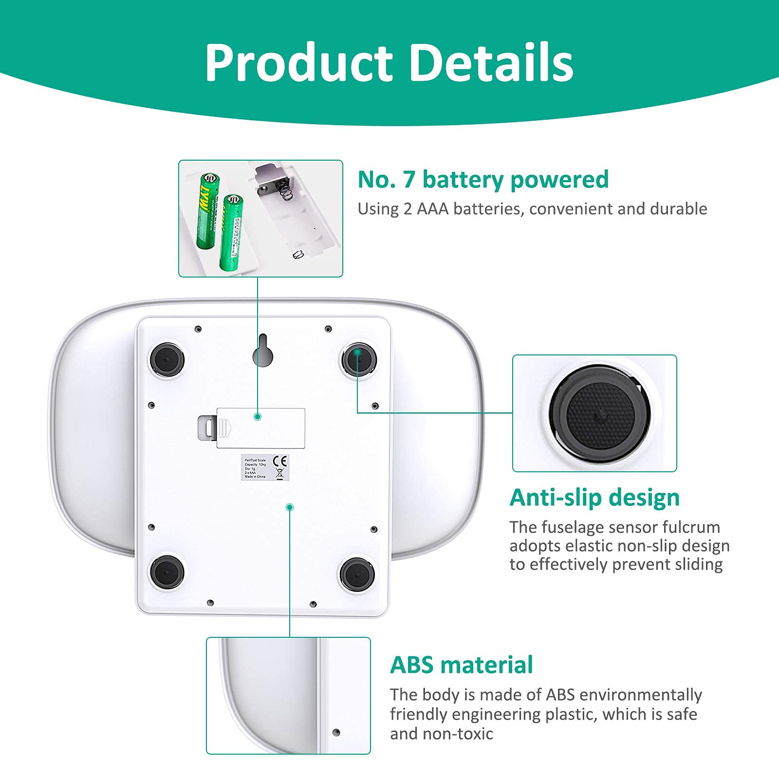 Bilancia per animali domestici con metro a nastro, bilancia multifunzione per bambini, Smart Small Animal Scale con capacità di 10 kg, scala digitale accurata per criceti, tartarughe, cagnolini