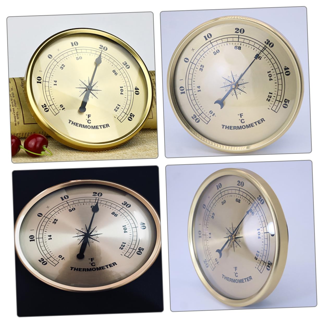 SOESFOUFU Outside Thermometer Factory Meat Thermometers Indoor Dial Round Small Digital Temperature Gauge for Factory Gauge Round Temperature Metal