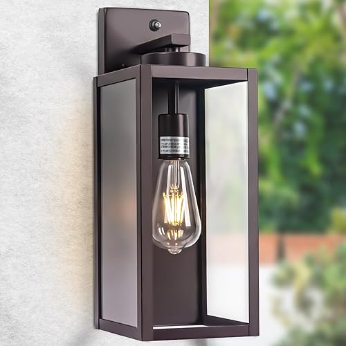 Miniatura 10 de Lámpara de pared exterior de bronce aceitado del anochecer al amanecer, linterna de pared exterior grande de 16 pulgadas, impermeable, aplique de