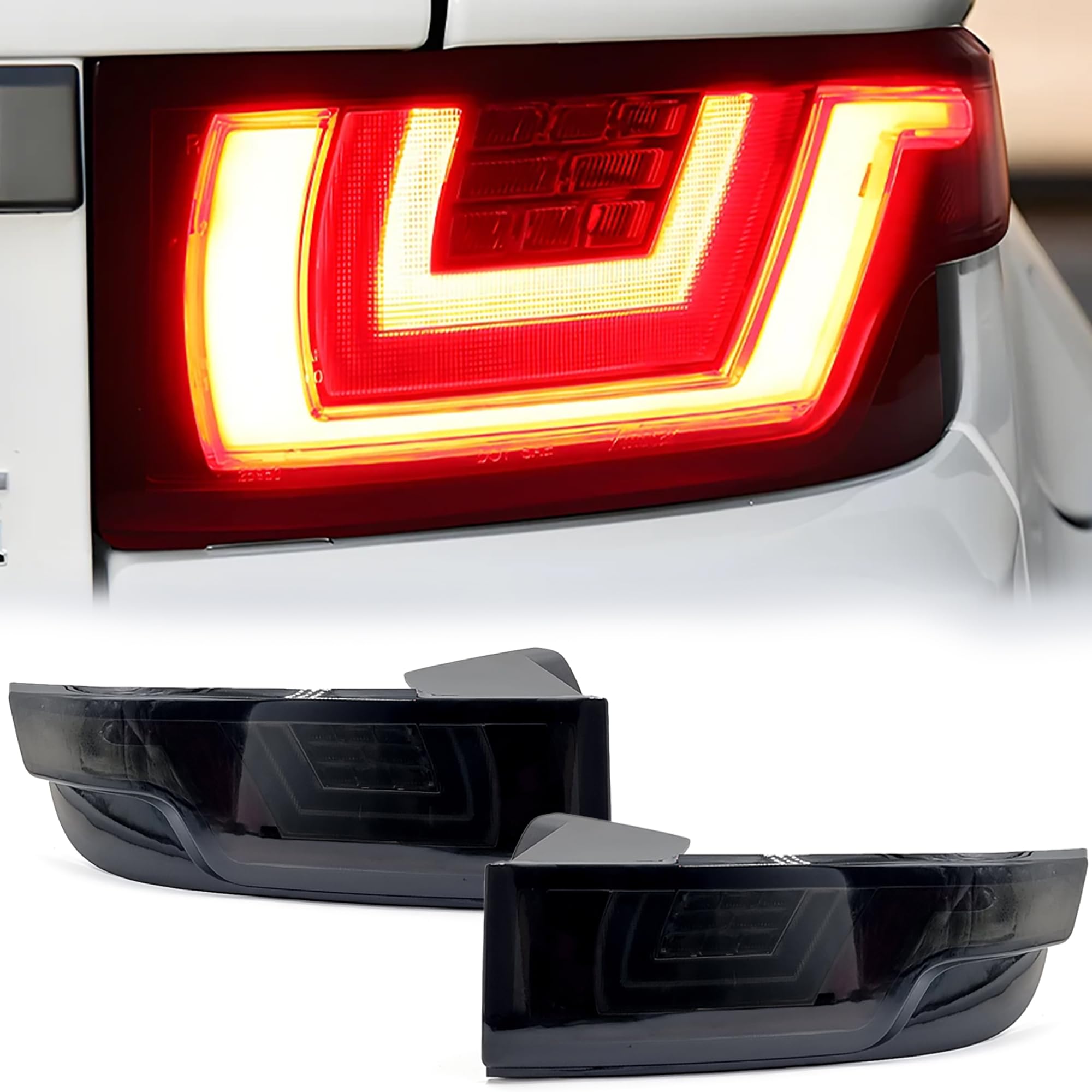 Fari Fanali Posteriori FULL LED Nero Fumè per Range Rover Evoque 2011-2019 | Frecce Dinamiche Sequentiali | Plug & Play | CANBUS | Omologati E4 1 set