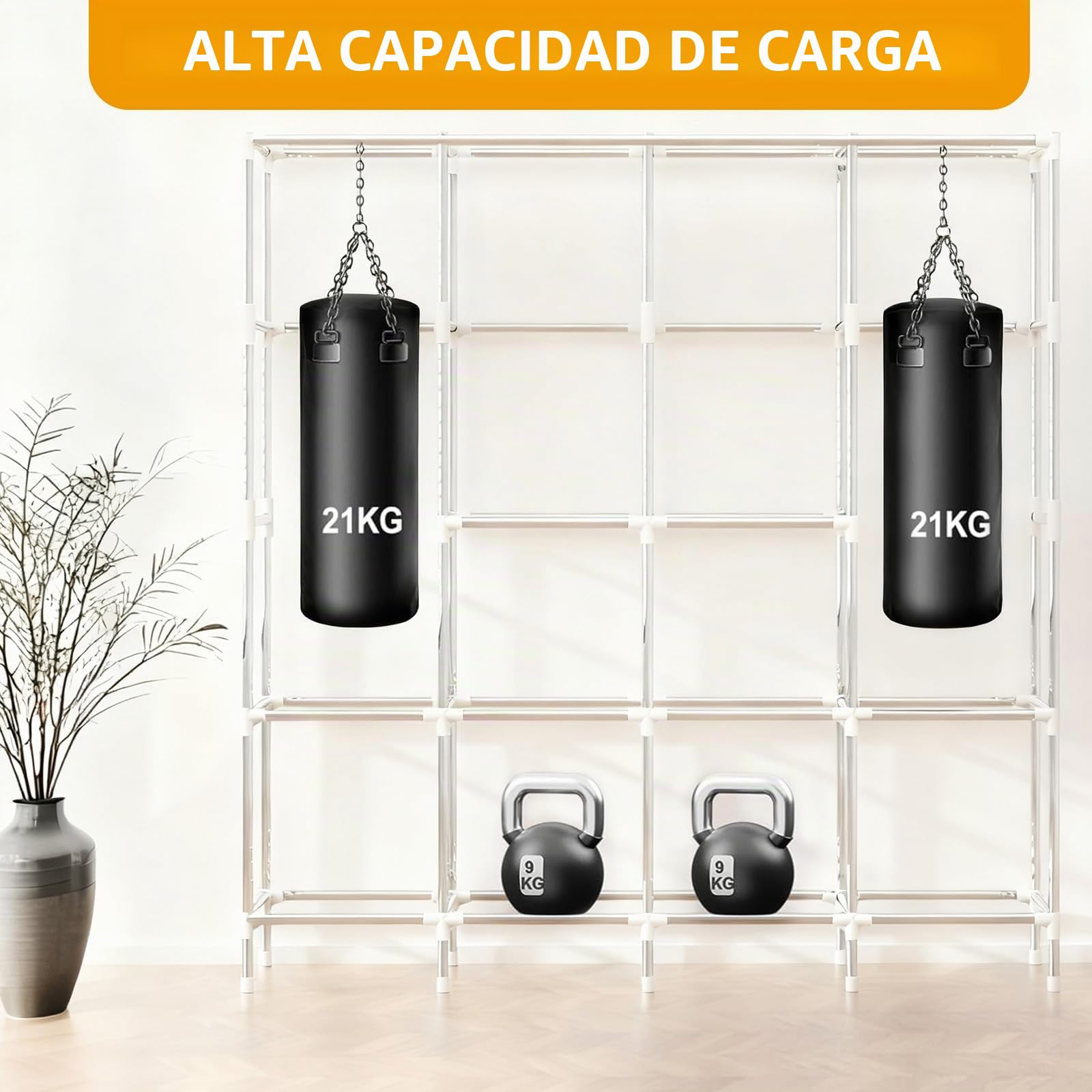 Armario portátil de tela, armario estable para colgar para dormitorio, perchero de metal con funda de tela Oxford, 165 x 170 x 45 cm