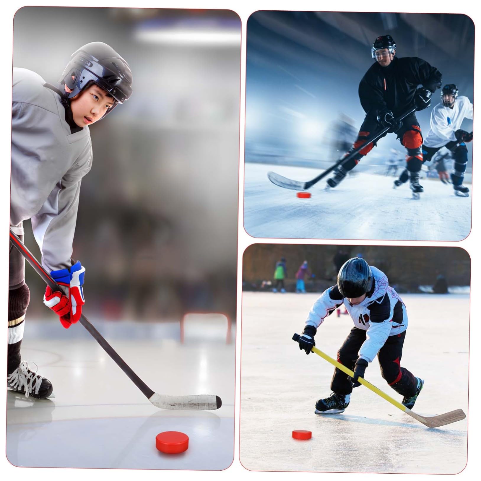 VANZACK Palet Rondelles De Hockey Oranges Mousse De Rondelles De Hockey sur Glace De Rondelles De Hockey Rondelle De Hockey De Rue Balles De Hockey Rouge Unité Centrale