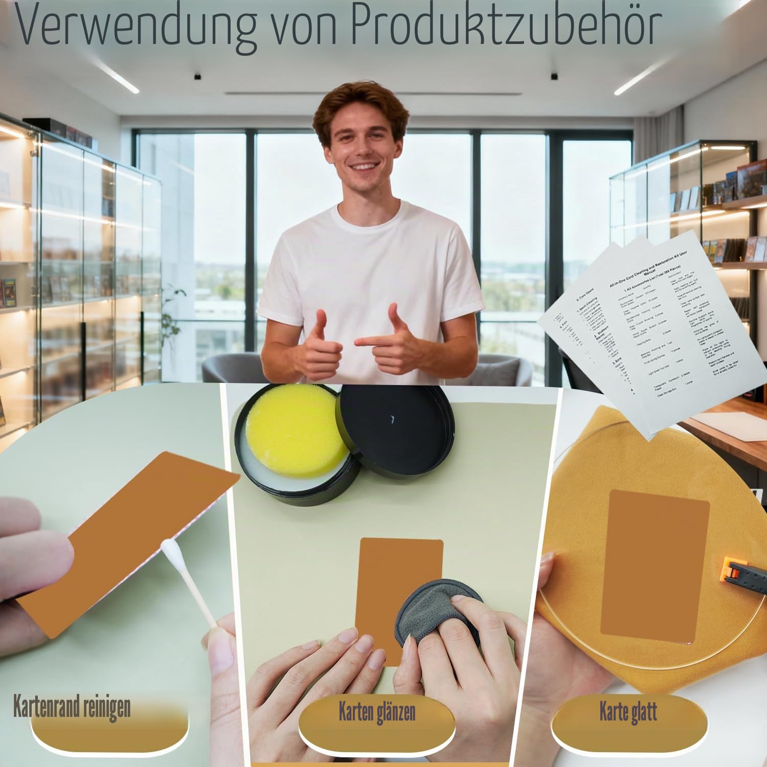 289-teiliges Karten-Reinigungsset, Kartenrestaurierungs-Set, geeignet für die Reinigung und Pflege aller Arten von Sammelkarten