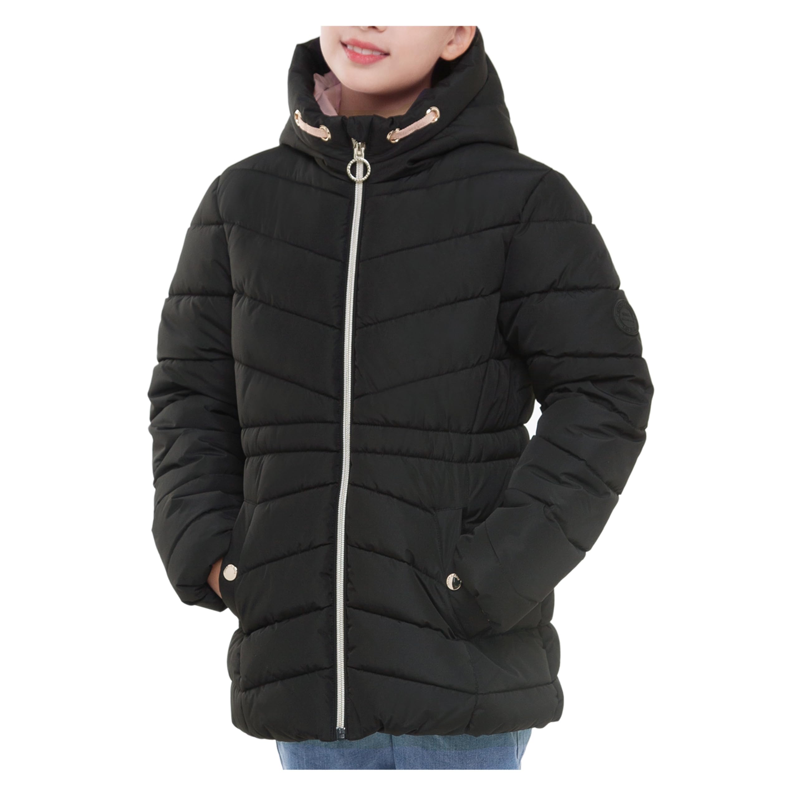 Girls' Water-Resistant Long Puffer Jacket Winter Coat