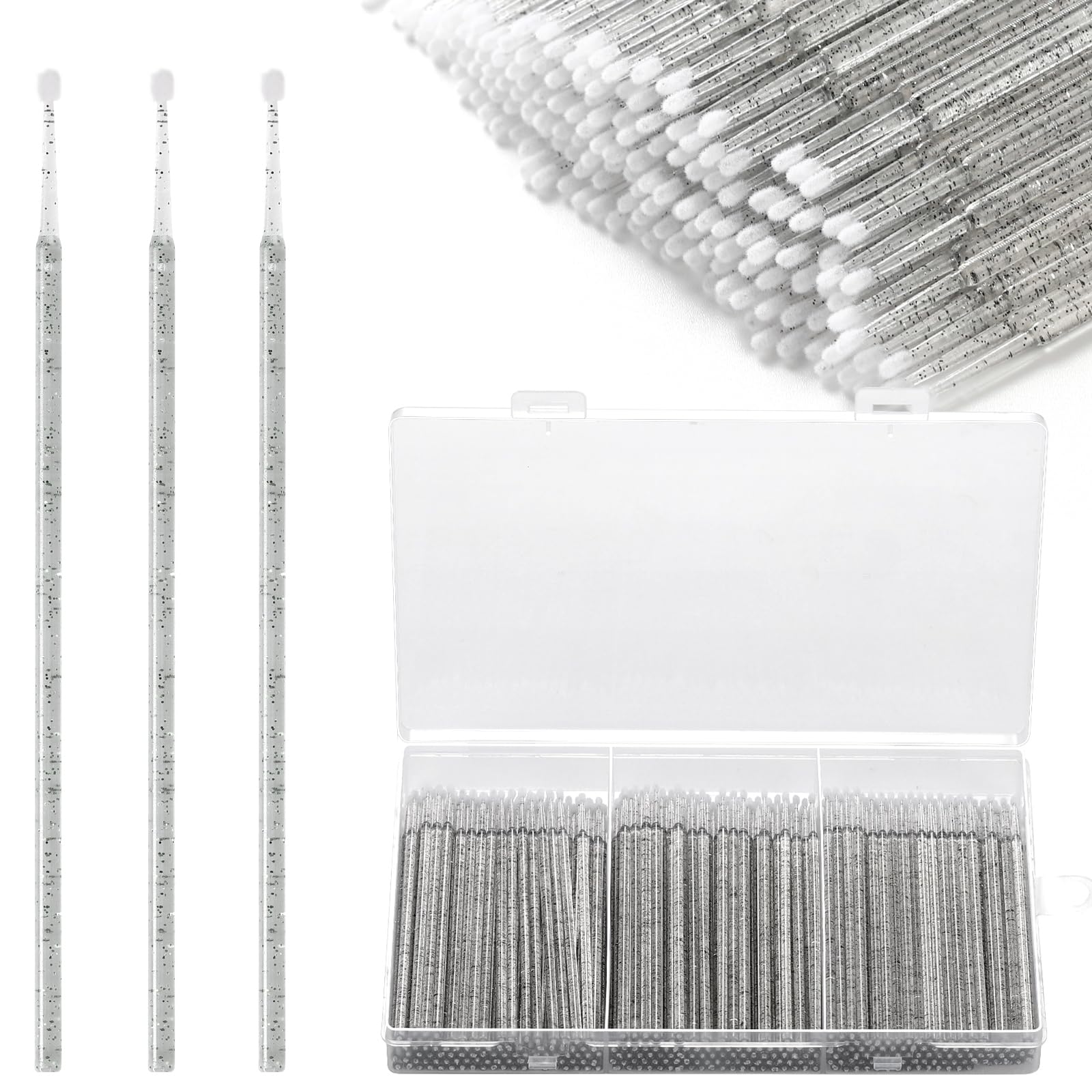 300pcs Disposable Micro Applicators brushes,JASSINS Eyelash Extensions Microfiber Wands Applicator Brush,False Eyelashes Brush Clean Mascara swabs(2.0