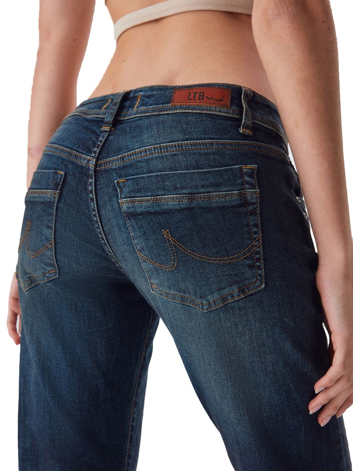 LTB damskie dżinsy Valerie Bootcut Fit spodnie jeansowe ze stretchu, głęboki ściągacz, bawełna niebieska, w24 w25 w26 w27 w28 w29 w30 w31 w32 w33 w34