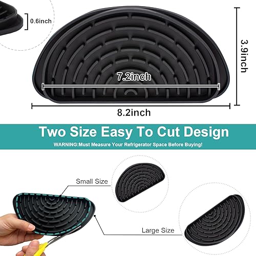 Miniatura 2 de Bandeja recolectora de goteo de silicona para refrigerador, paquete de 2. Protege la bandeja dispensadora de hielo y agua de derrames, se adapta a