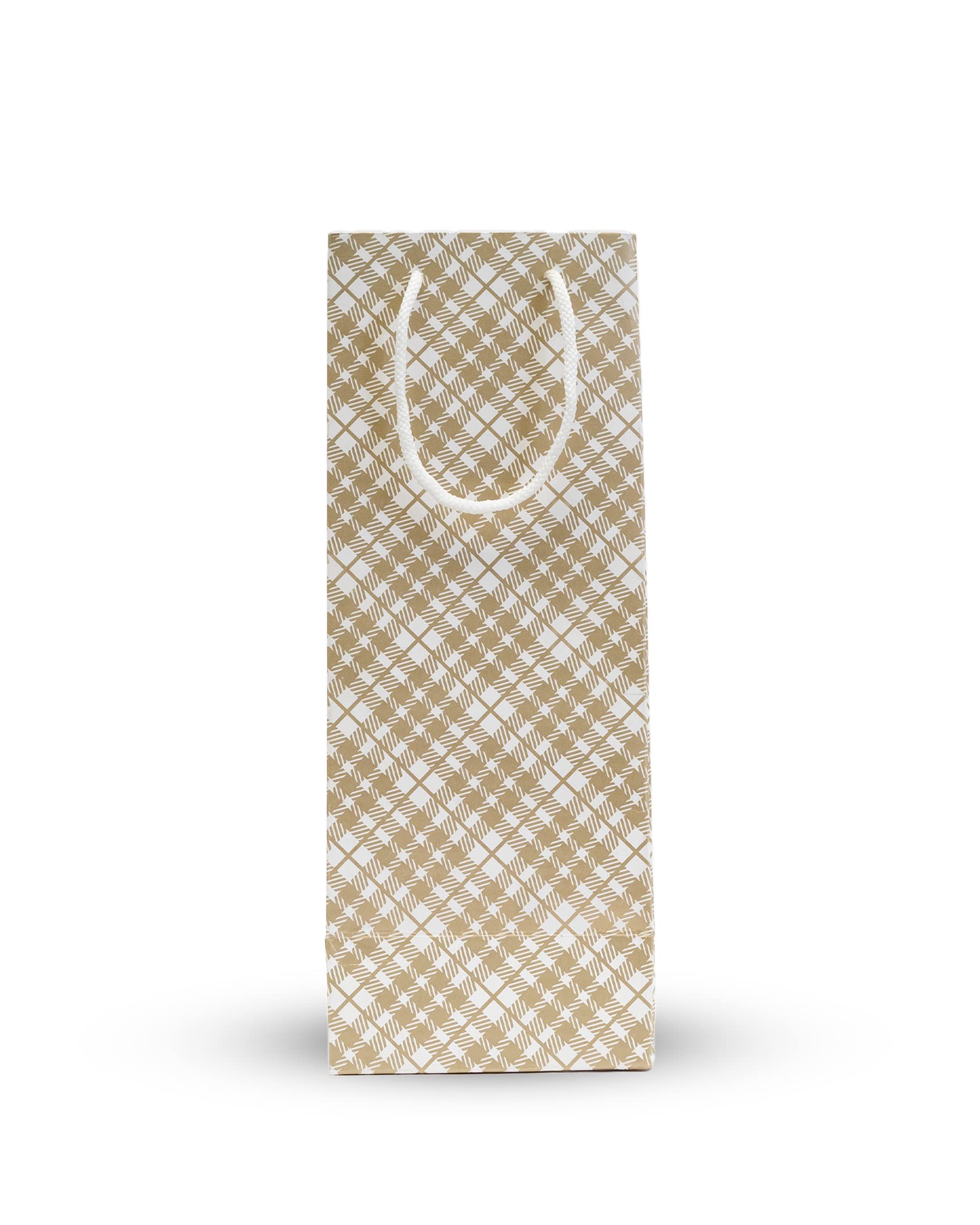 Riha Bags: Wine Bottle White & Gold Printed Paper Carry Bag - (5 * 4 * 14 Inches) (Pack of 10) (Checkered) (B0C3ZYLHRQ) Amazon Price History, Amazon Price Tracker