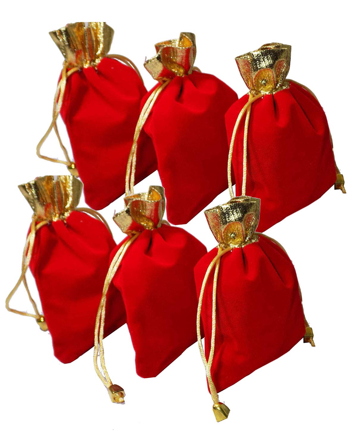Saugat Traders Potli Bags - Drawstring Closure Potli/Bag - Shagun Potlies For Gifting-Wedding Return Gift, Parties, Birthday (Pack Of 6)-image-18