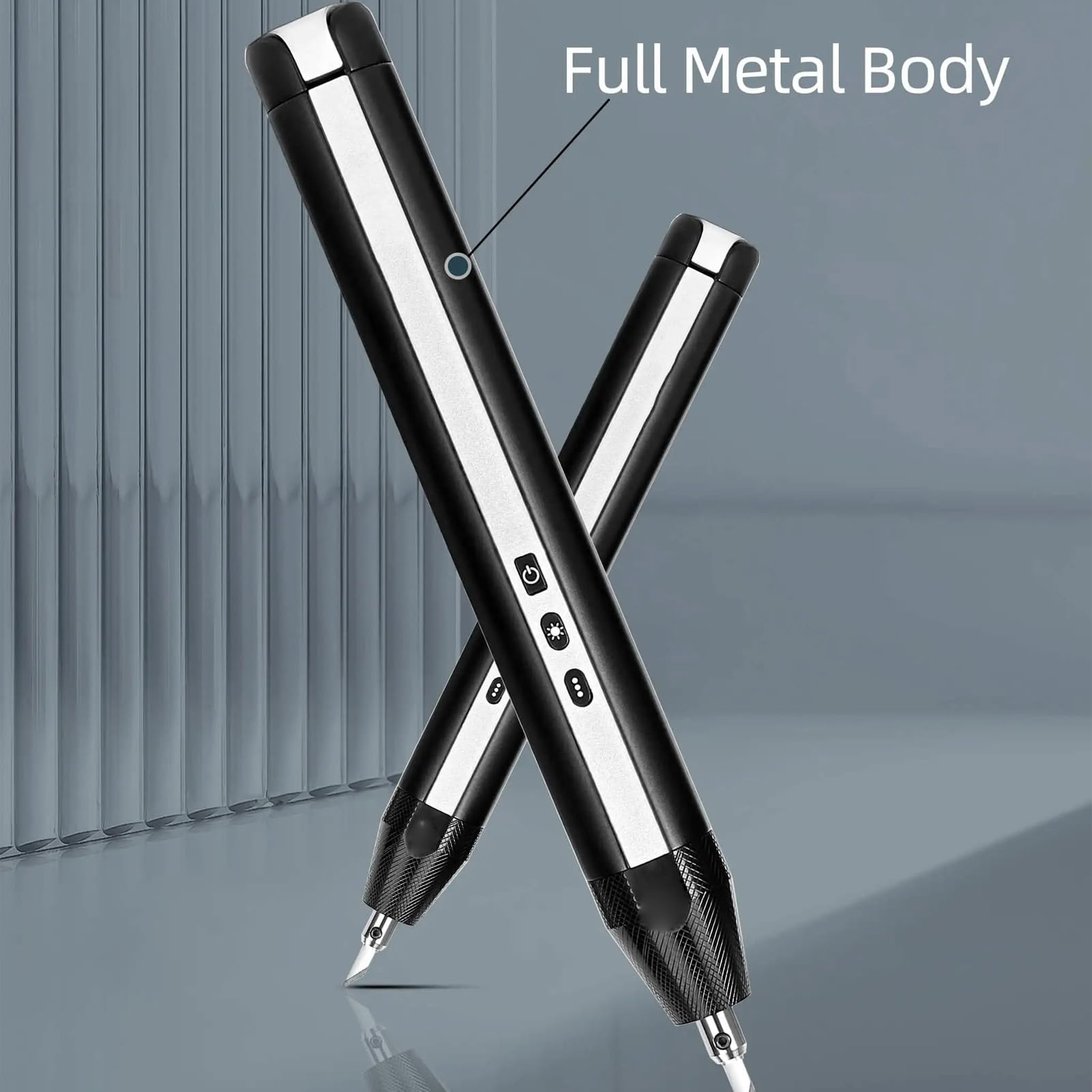 Garosa Cortador Ultrasónico, Inalámbrico de Mano 40 KHz con Luz LED 24 Puntas de Corte para Modelo Impreso en 3D PVC Cuero Madera