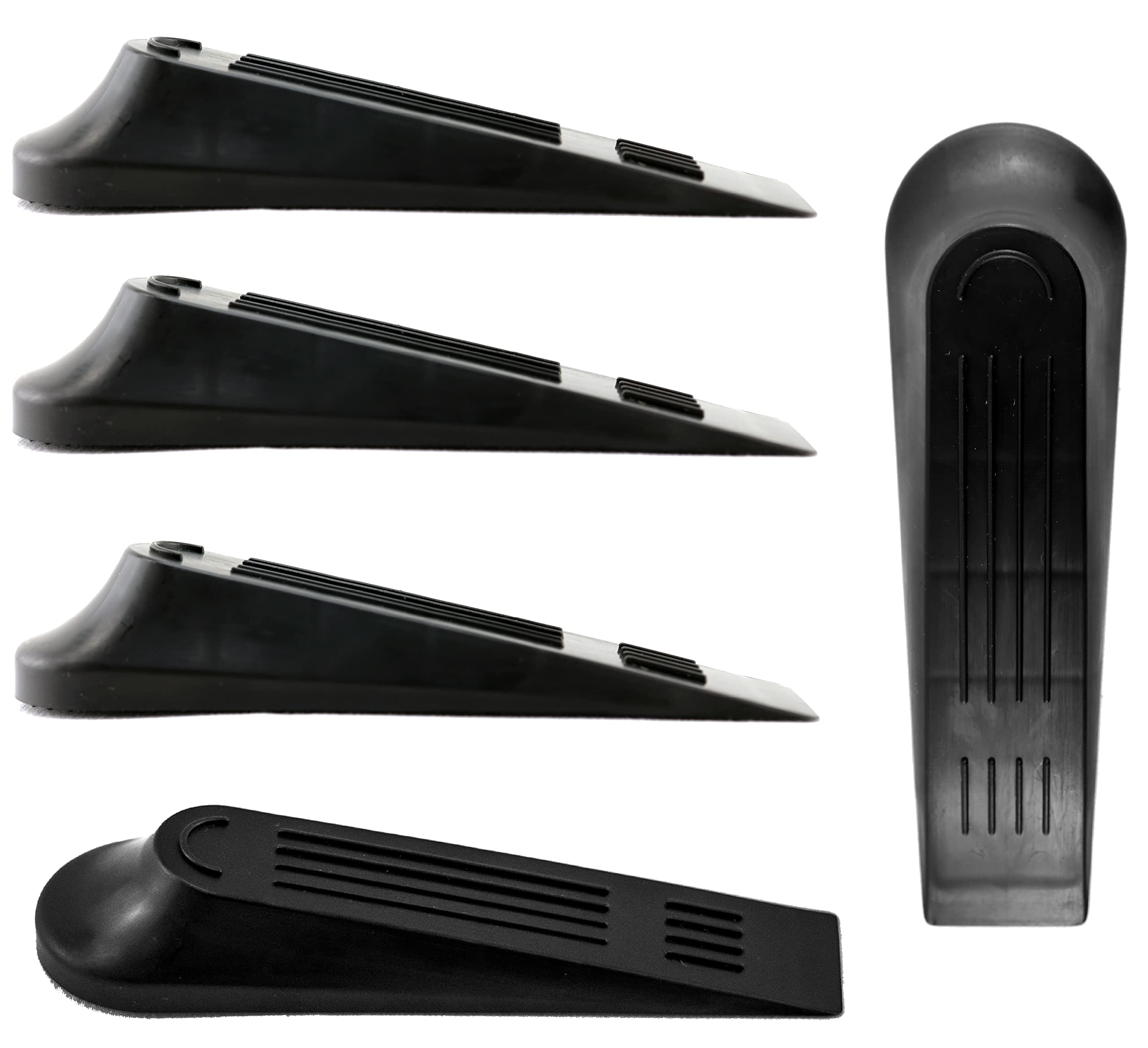 Harrier HardwareHeavy Duty Durable Plasitc Grip Wedge Door Stops, Black, 5-Pack